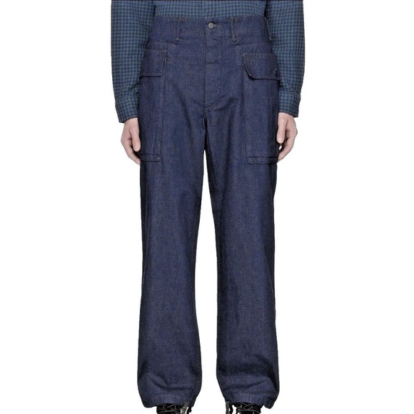 New RRL Ralph Lauren Mens Fenimore Japanese Cotton Linen Cargo Jeans 32 x 34‎